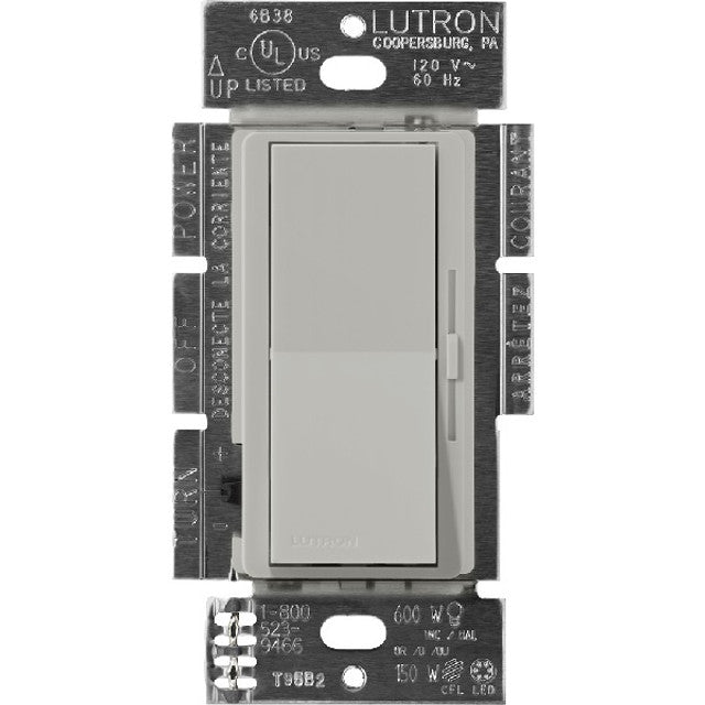 Lutron Diva ELV Dimmer Switch w/ Night Light, 300W, Single Pole, Neutral Required, 120V, DVSCELV-300P-PB, Pebble