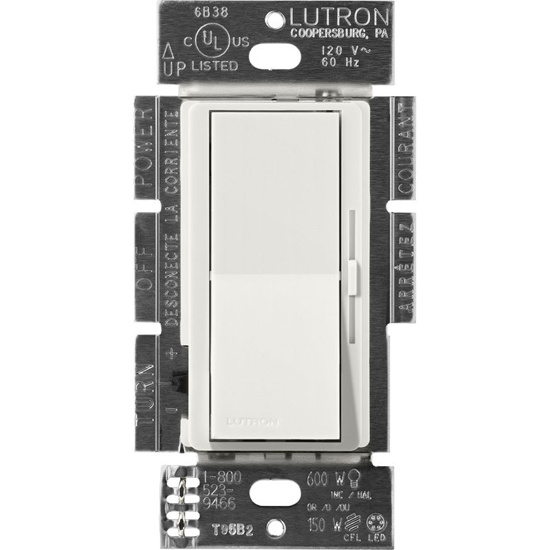 Lutron Diva ELV Dimmer Switch w/ Night Light, 300W, Single Pole/3-Way, Neutral Required, 120V, DVSCELV-303P-LG, Lunar Gray