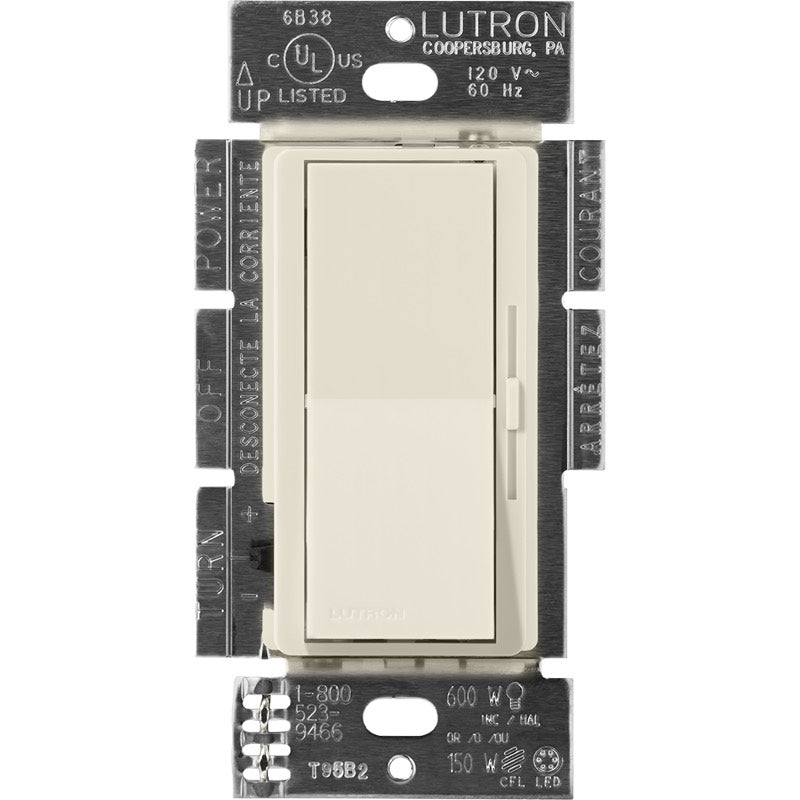 Lutron Diva ELV Dimmer Switch w/ Night Light, 300W, Single Pole/3-Way, Neutral Required, 120V, DVSCELV-303P-PM, Pumice