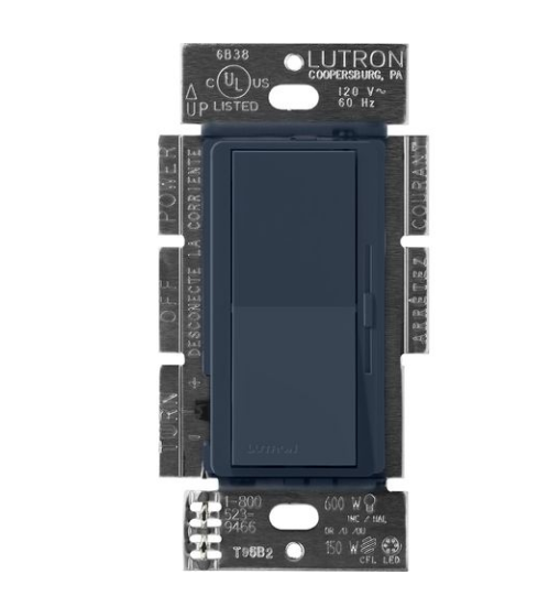 Lutron Diva 3-Wire Dimmer Switch for Ballasts/LED Drivers, 1000W/8A, Single Pole/3-Way, Neutral Required, 120V, DVSCF-103P-DE, Deep Sea