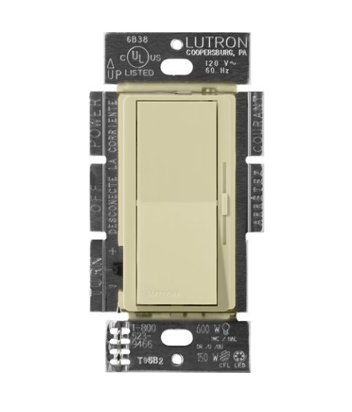 Lutron Diva 3-Wire Dimmer Switch for Ballasts/LED Drivers, 1000W/8A, Single Pole/3-Way, Neutral Required, 120V, DVSCF-103P-SA, Sage