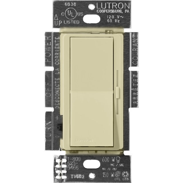 Lutron Diva MLV Dimmer Switch w/ Night Light, 800W (1000VA), Single Pole/3-Way, No Neutral Required, 120V, DVSCLV-103P-SA, Sage