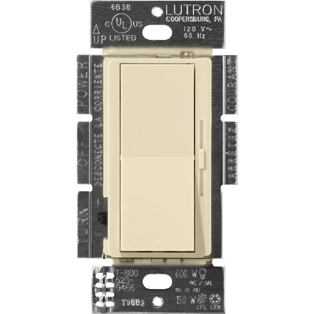 Lutron Diva MLV Dimmer Switch w/ Night Light, 800W (1000VA), Single Pole/3-Way, No Neutral Required, 120V, DVSCLV-103P-SD, Sand