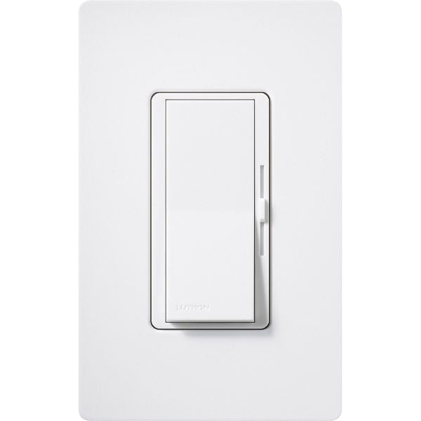 Lutron Diva 0-10V Dimmer Switch, 8A, 50mA Sink, Single-Pole/3-Way, No Neutral Required, 120V, DVSCSTV-SW, Snow White