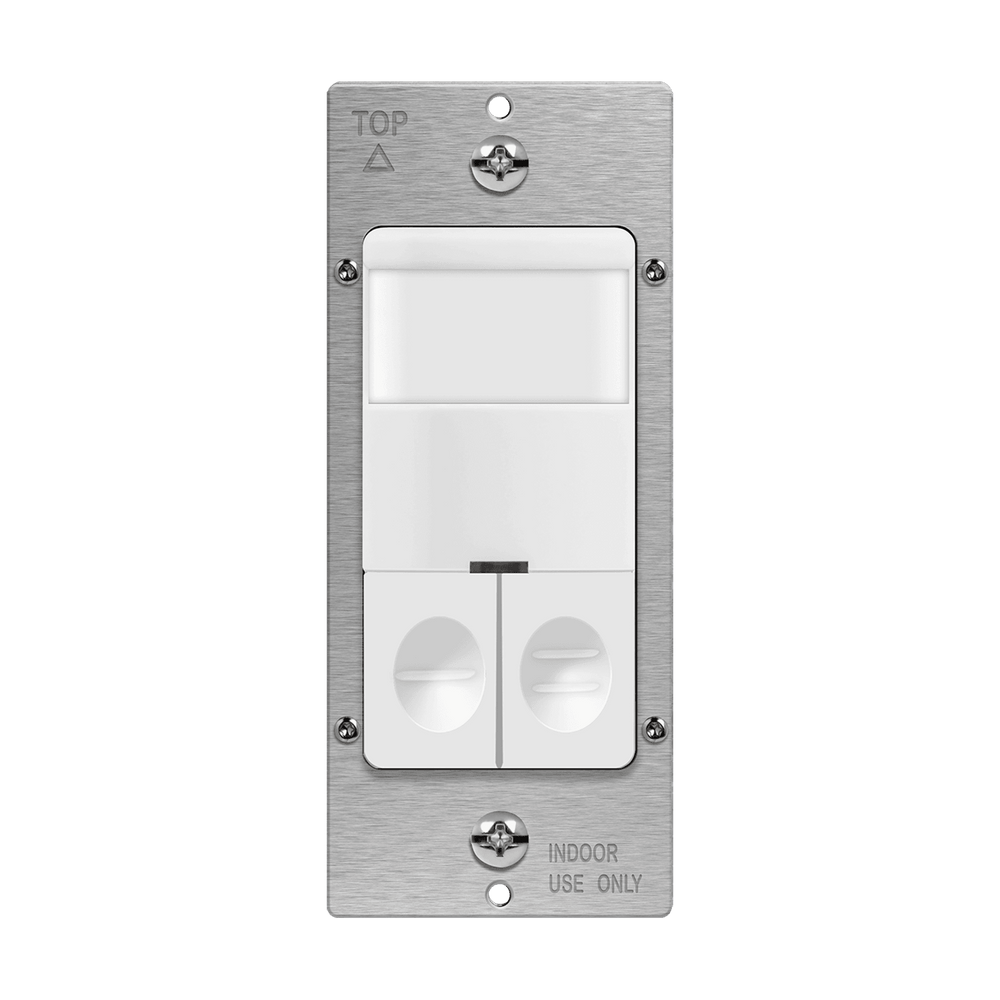 180° PIR Occupancy/Vacancy Motion Sensor Wall Switch with Dual Relay, Secured Ground Wire Required, Single Pole