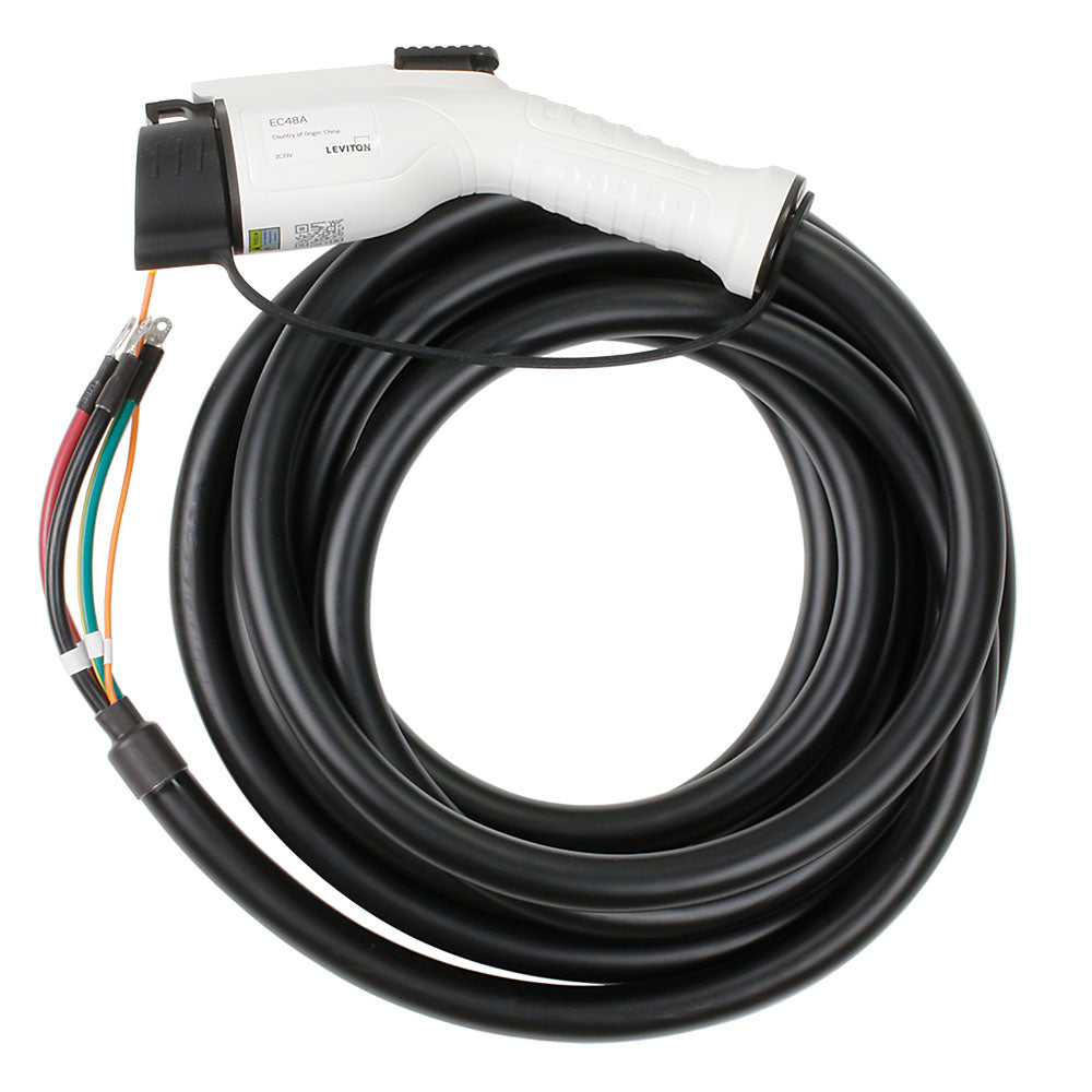 Leviton EC48A Replacement Cord For Use With All Leviton 48 Amp EV Series Chargers. 48 Amp, 18' Cable, Featuring J1772