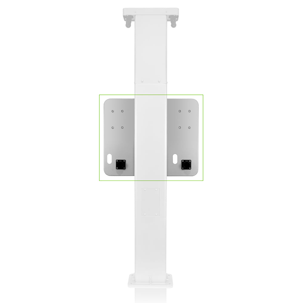 Leviton EPCM2-OF3 Mounting Template for Dual Mount Charging Station Pedestal, Side/Side with Retractable Cord Management. For