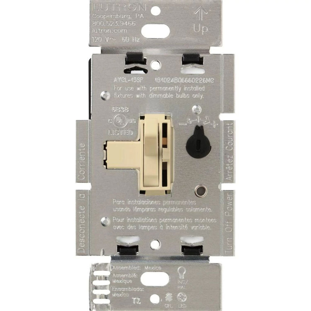 Lutron Ariadni LED+ Dimmer Switch, 250W LED, Single Pole/3-Way, No Neutral Required,120V, AYCL-253PH-IV, Ivory