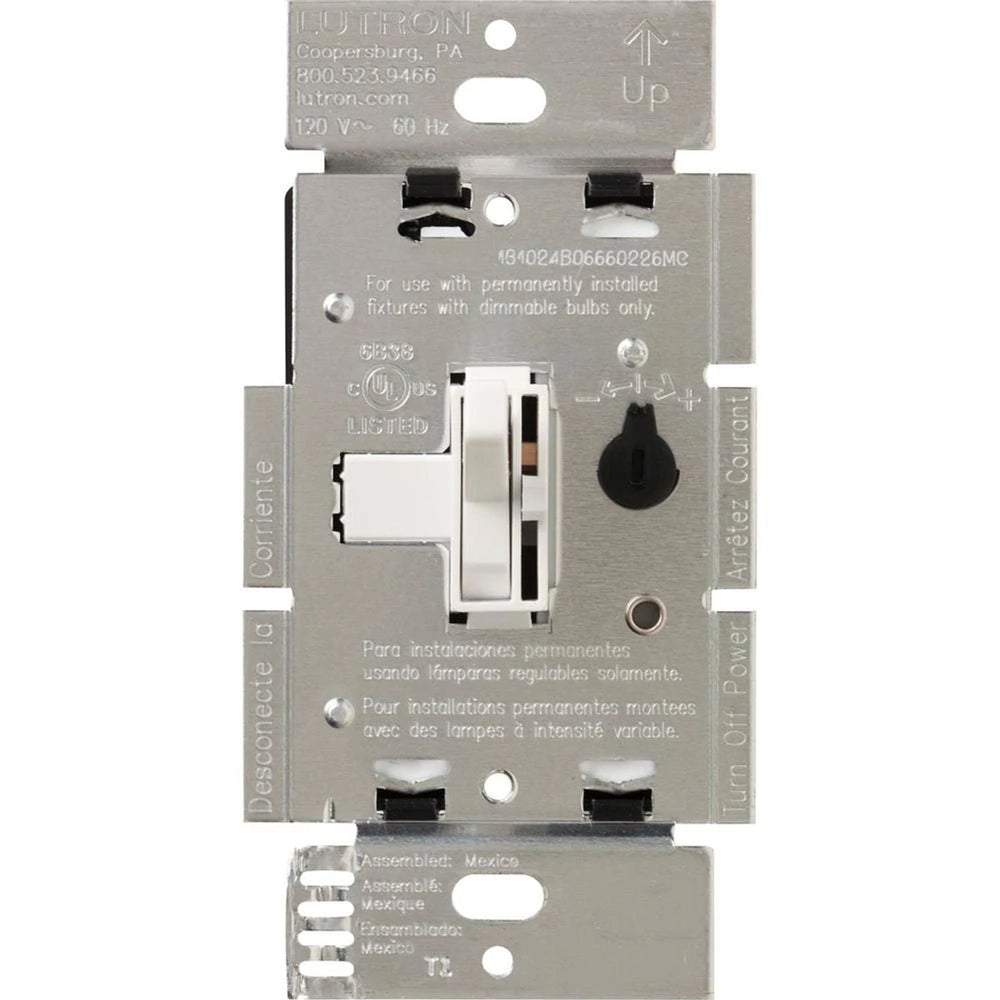 Lutron Ariadni Magnetic Low-Voltage Dimmer Switch, 450W/600VA, Single Pole, 120V, AYLV-600P-WH, White