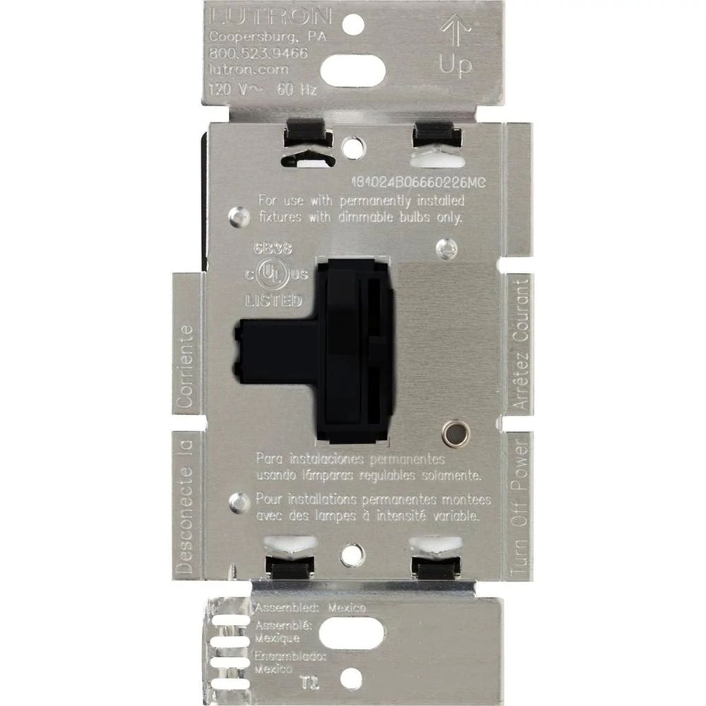 Lutron Ariadni Magnetic Low-Voltage Dimmer Switch, 450W/600VA, Single Pole/3-Way, 120V, AYLV-603P-BL, Black