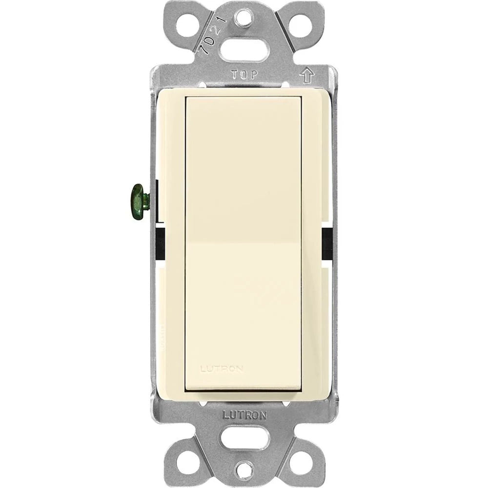 Lutron Claro Single Pole/3-Way, On/Off Rocker Switch, 15A, Gloss Finish, CA-3PS-AL, Almond