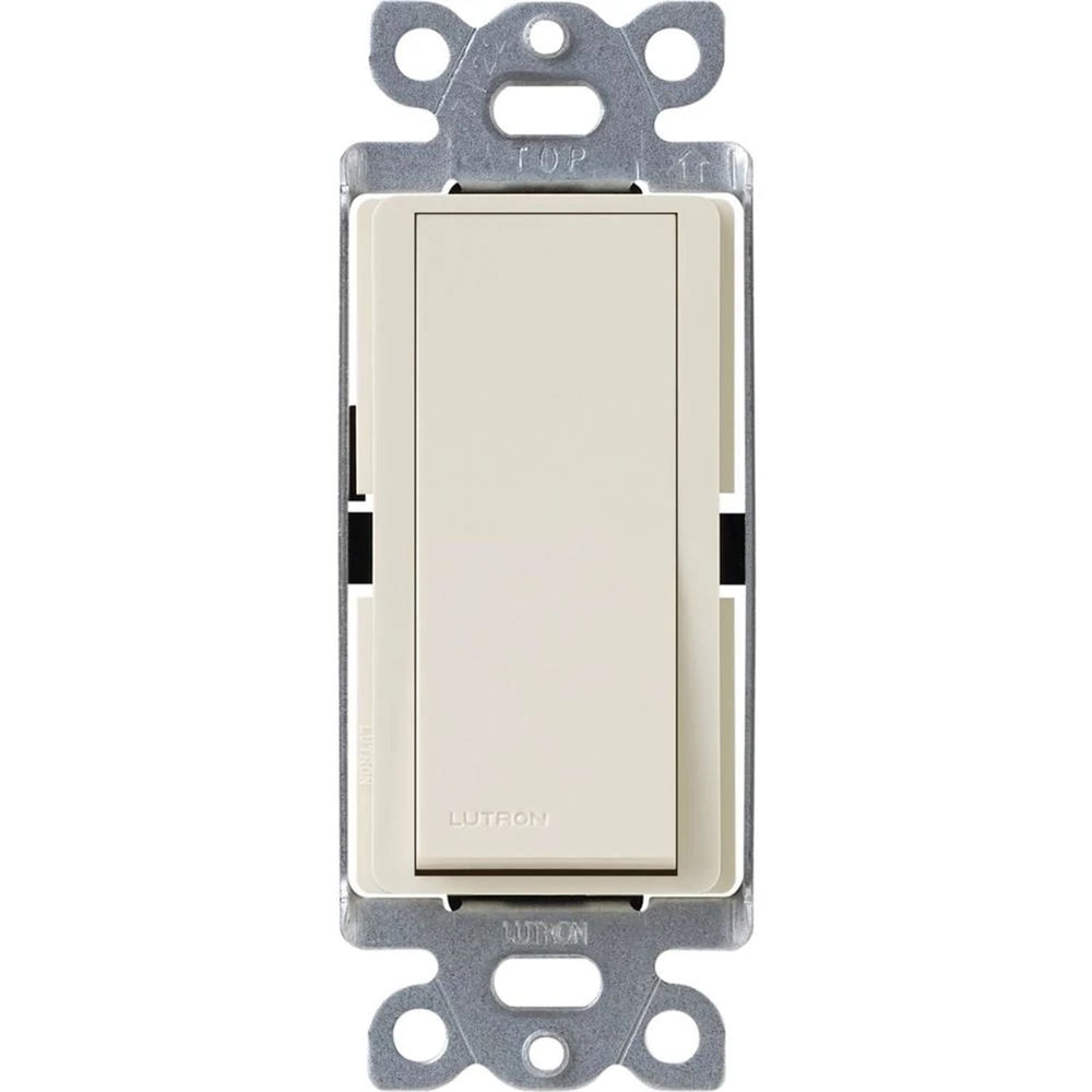 Lutron Claro Single Pole/3-Way, On/Off Rocker Switch with Locator Light, 15A, Gloss Finish, CA-3PSNL-LA, Light Almond