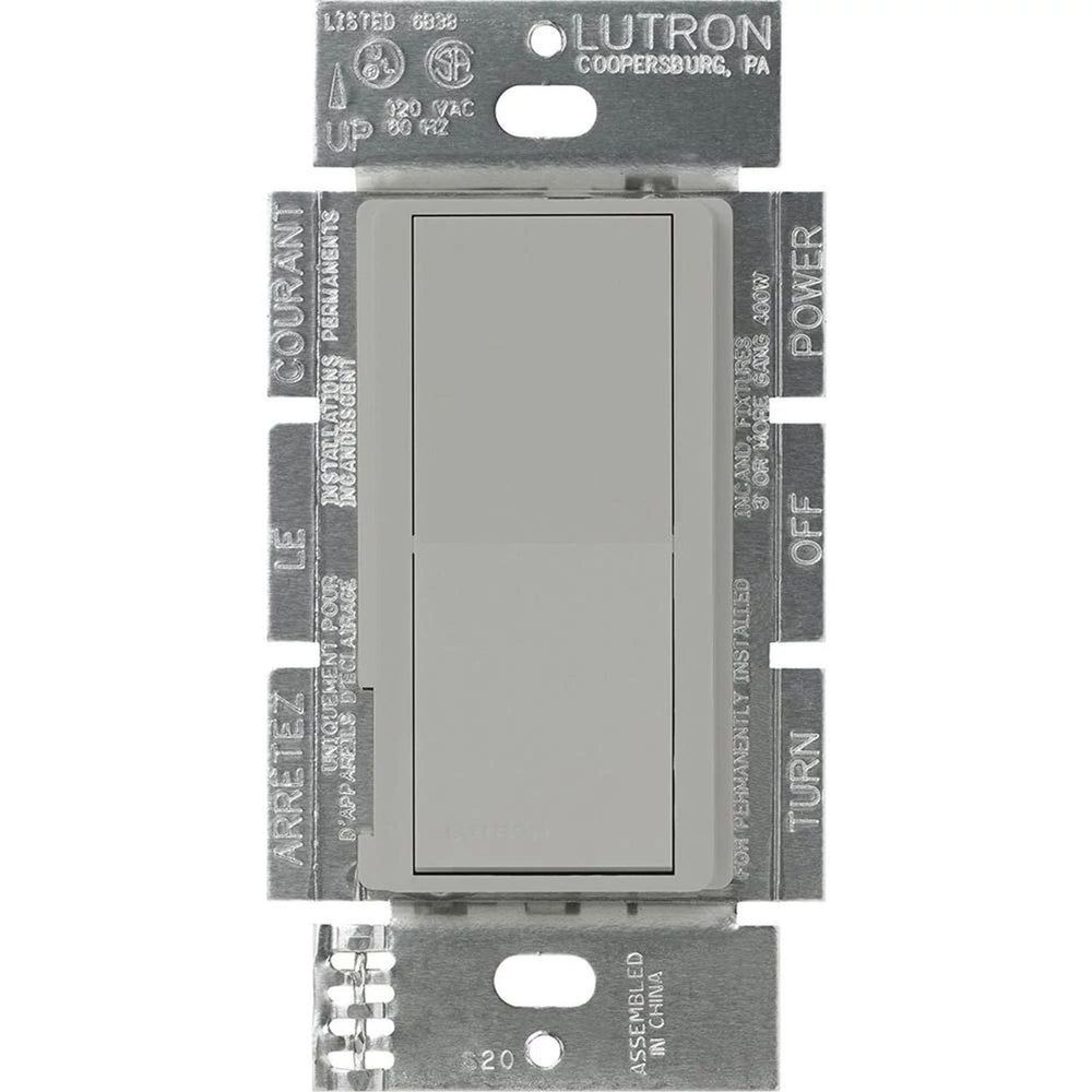 Lutron Claro 4-Way, On/Off Rocker Switch, 15A, Gloss Finish, CA-4PS-GR, Gray
