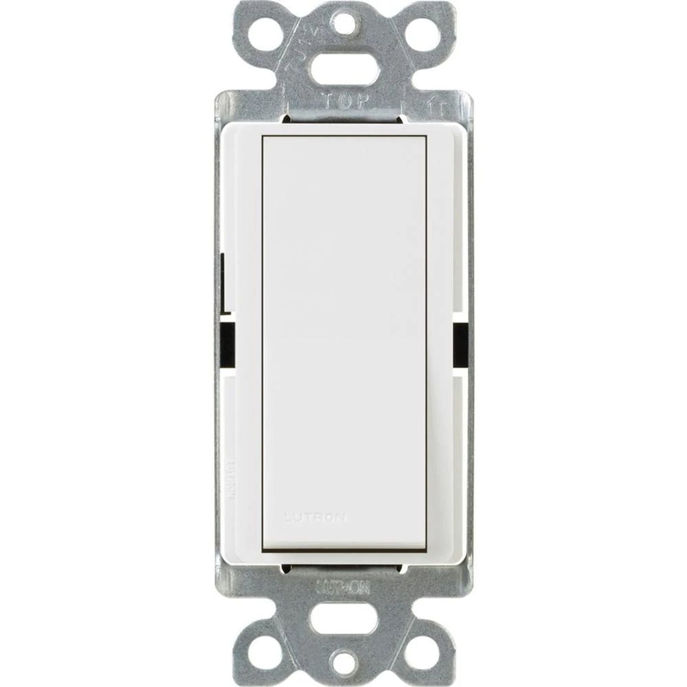 Lutron Claro 4-Way, On/Off Rocker Switch with Locator Light, 15A, Gloss Finish, CA-4PSNL-WH, White
