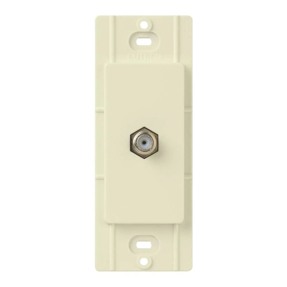 Lutron Claro Coaxial Cable Jack, F-Style, 75 Ohm Cable, Fits Decorator-Style Wall Plates, CA-CJ-AL, Almond