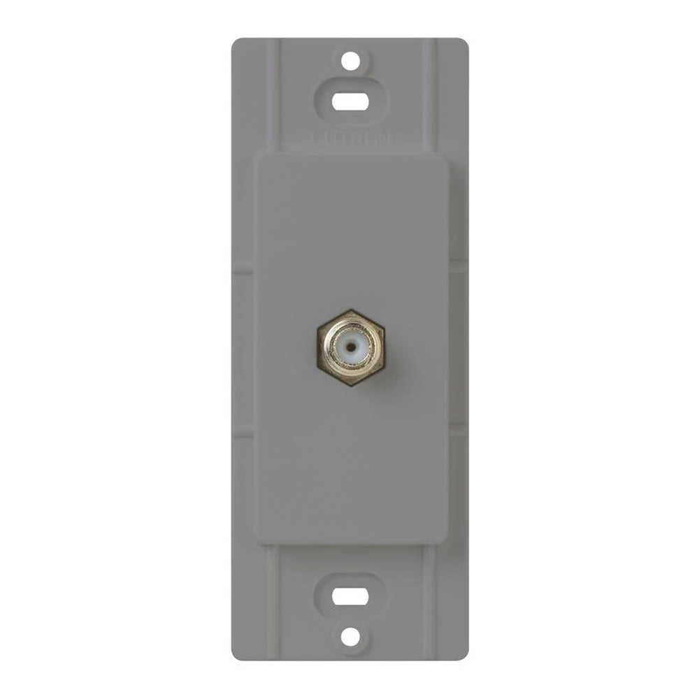 Lutron Claro Coaxial Cable Jack, F-Style, 75 Ohm Cable, Fits Decorator-Style Wall Plates, CA-CJ-GR, Gray