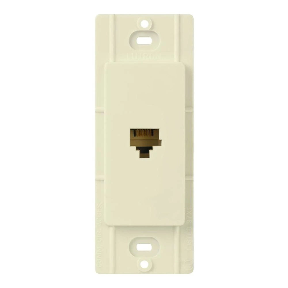 Lutron Claro Telephone Jack, 6-conductor, RJ11, Fits Decorator-Style Wall Plates, CA-PJ-AL, Almond