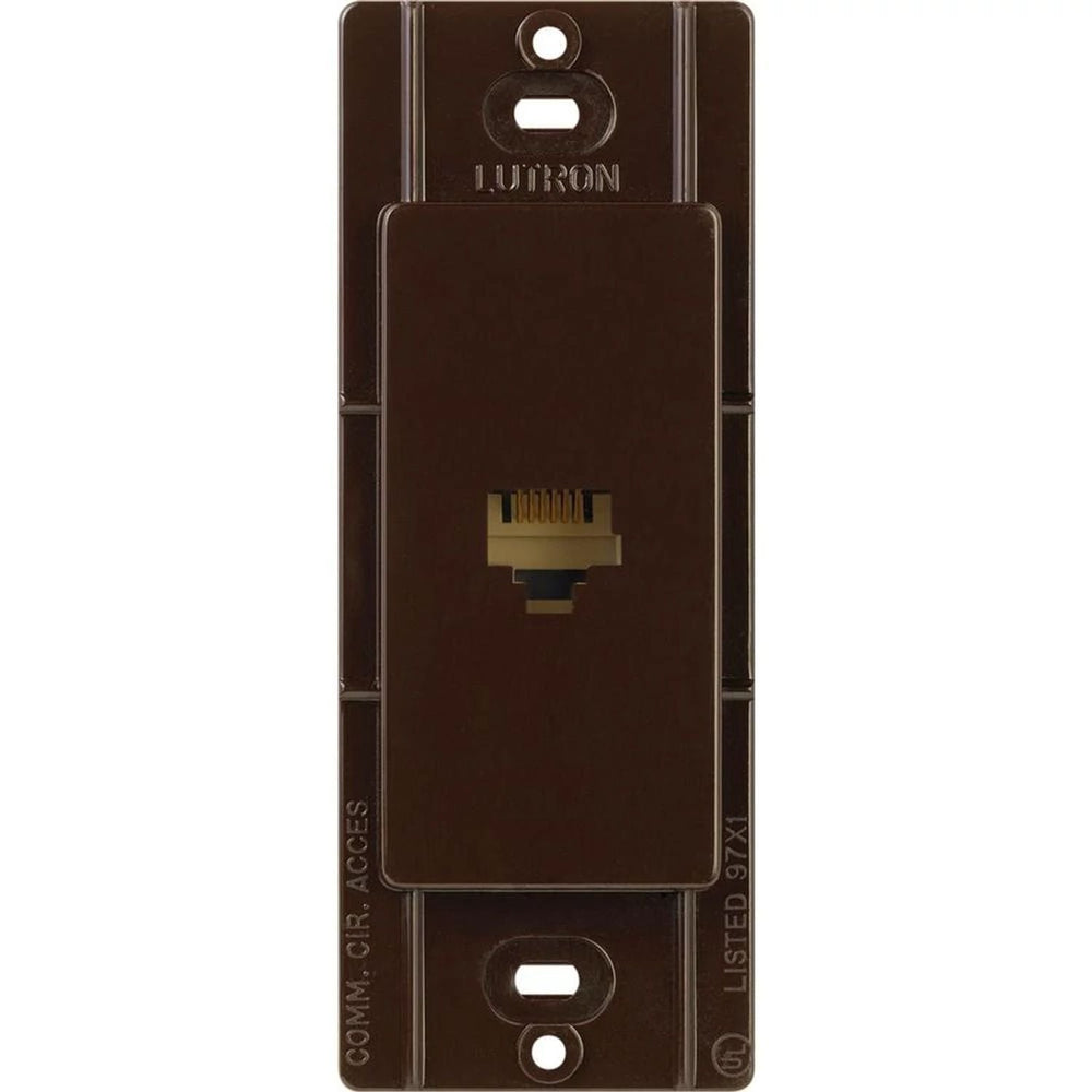 Lutron Claro Telephone Jack, 6-conductor, RJ11, Fits Decorator-Style Wall Plates, CA-PJ-BR, Brown