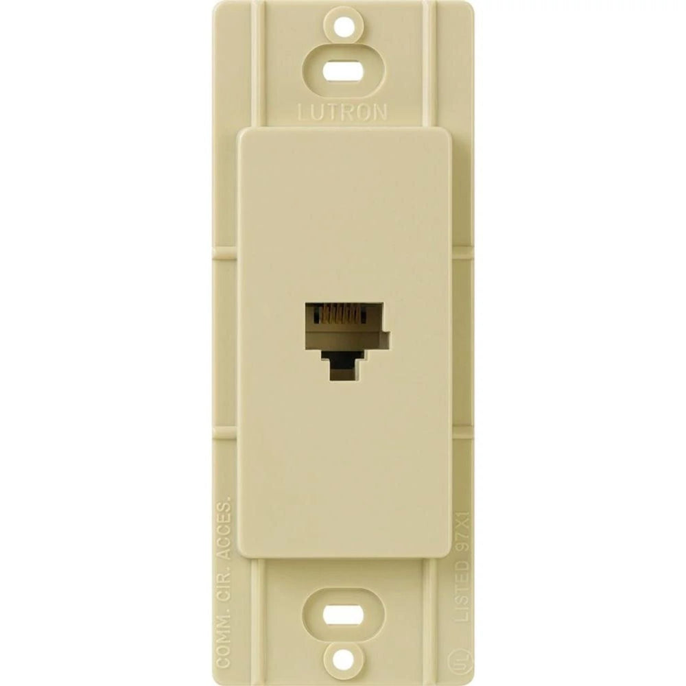 Lutron Claro Telephone Jack, 6-conductor, RJ11, Fits Decorator-Style Wall Plates, CA-PJ-IV, Ivory