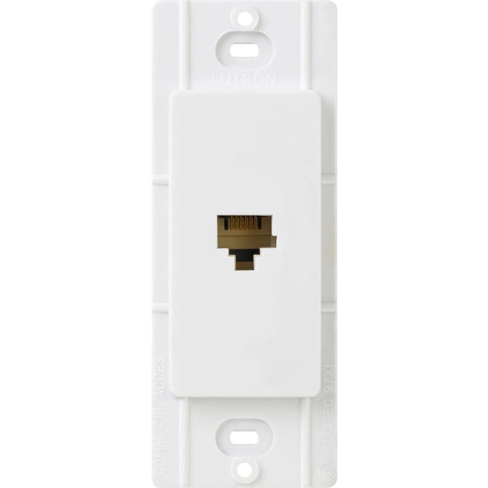 Lutron Claro Telephone Jack, 6-conductor, RJ11, Fits Decorator-Style Wall Plates, CA-PJ-WH, White