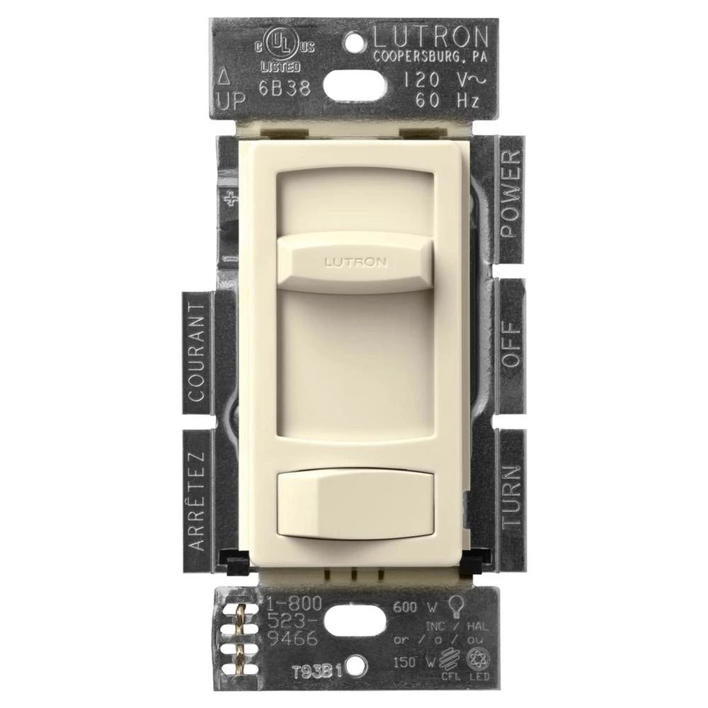 Lutron Skylark Contour LED+ Dimmer Switch, No Neutral Required, 150W LED or 600W Inc/Hal, 120V, Single Pole/3-Way, CTCL-153PH-AL, Almond