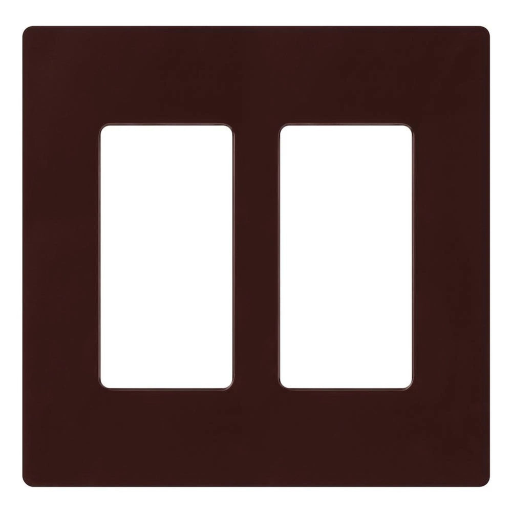 Lutron Claro 2 Gang Wall Plate for Decorator/Designer Paddle Switches and Dimmers, Gloss Finish, CW-2-BR, Brown