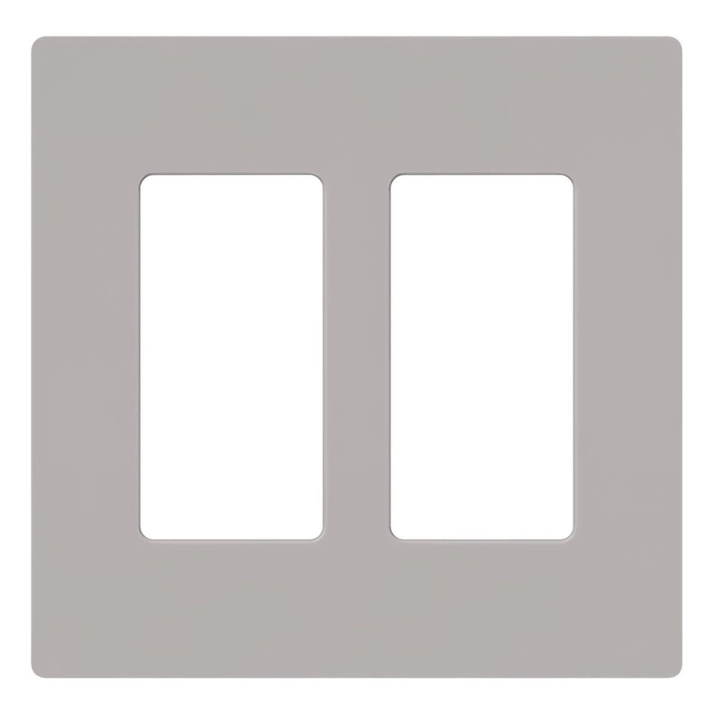 Lutron Claro 2 Gang Wall Plate for Decorator/Designer Paddle Switches and Dimmers, Gloss Finish, CW-2-GR, Gray