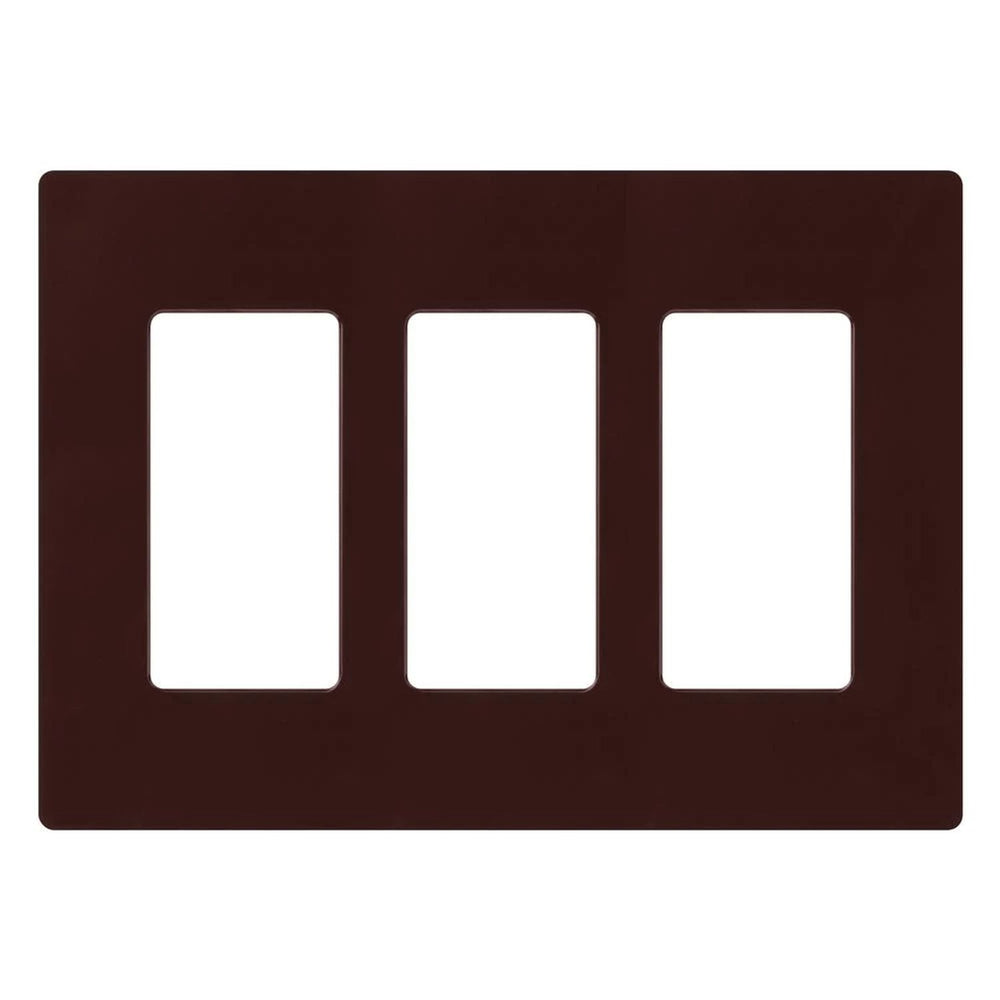 Lutron Claro 3 Gang Wall Plate for Decorator/Designer Paddle Switches and Dimmers, Gloss Finish, CW-3-BR, Brown