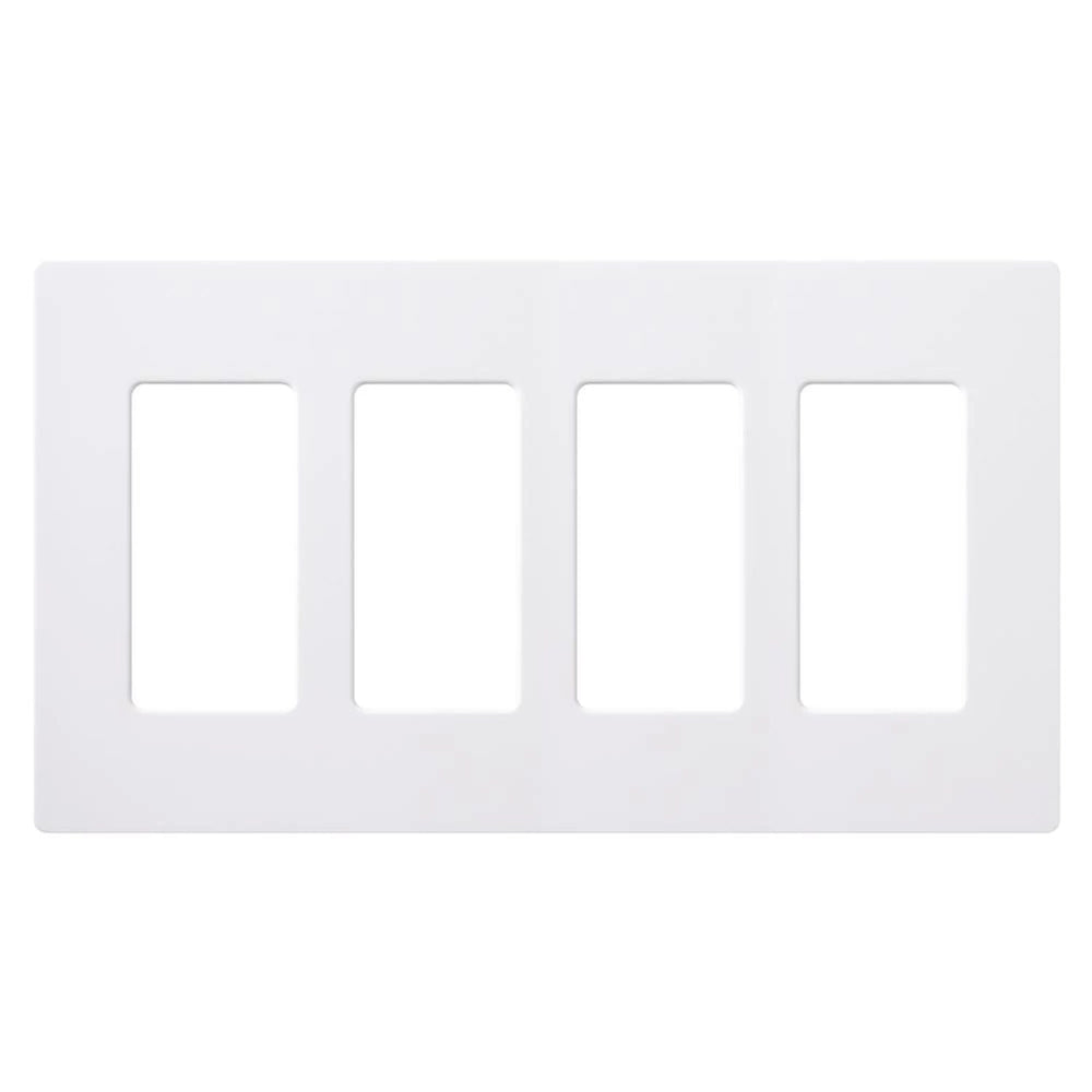 Lutron Claro 4 Gang Wall Plate (12-Pack) for Decorator/Designer Paddle Switches and Dimmers, Gloss Finish, CW-4-WH-12, White