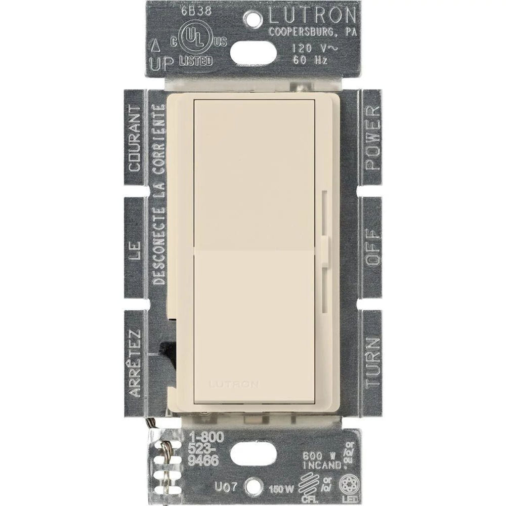 Lutron Diva LED+ Dimmer Switch, 250W LED, Single Pole/3-Way, No Neutral Required, 120V, DVCL-253P-LA, Light Almond
