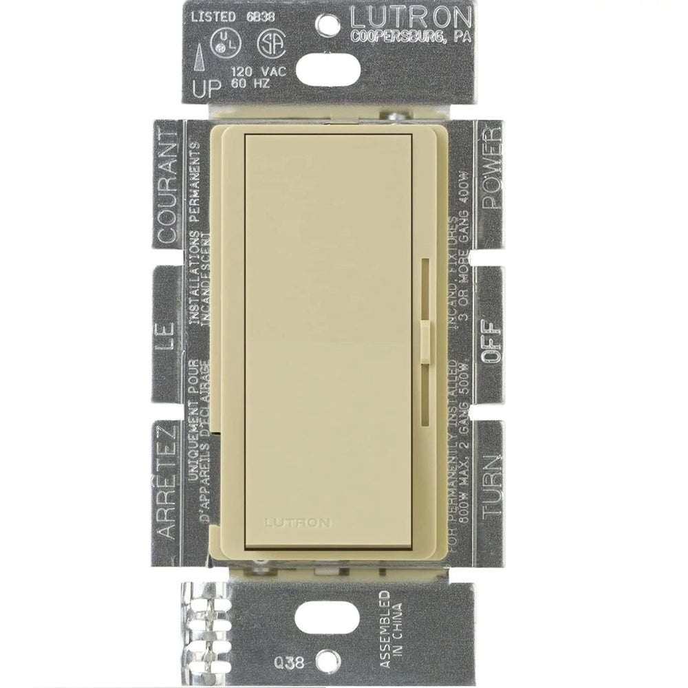 Lutron Diva ELV Dimmer Switch, 300W, Single Pole/3-Way, Neutral Required, 120V, DVELV-303P-IV, Ivory