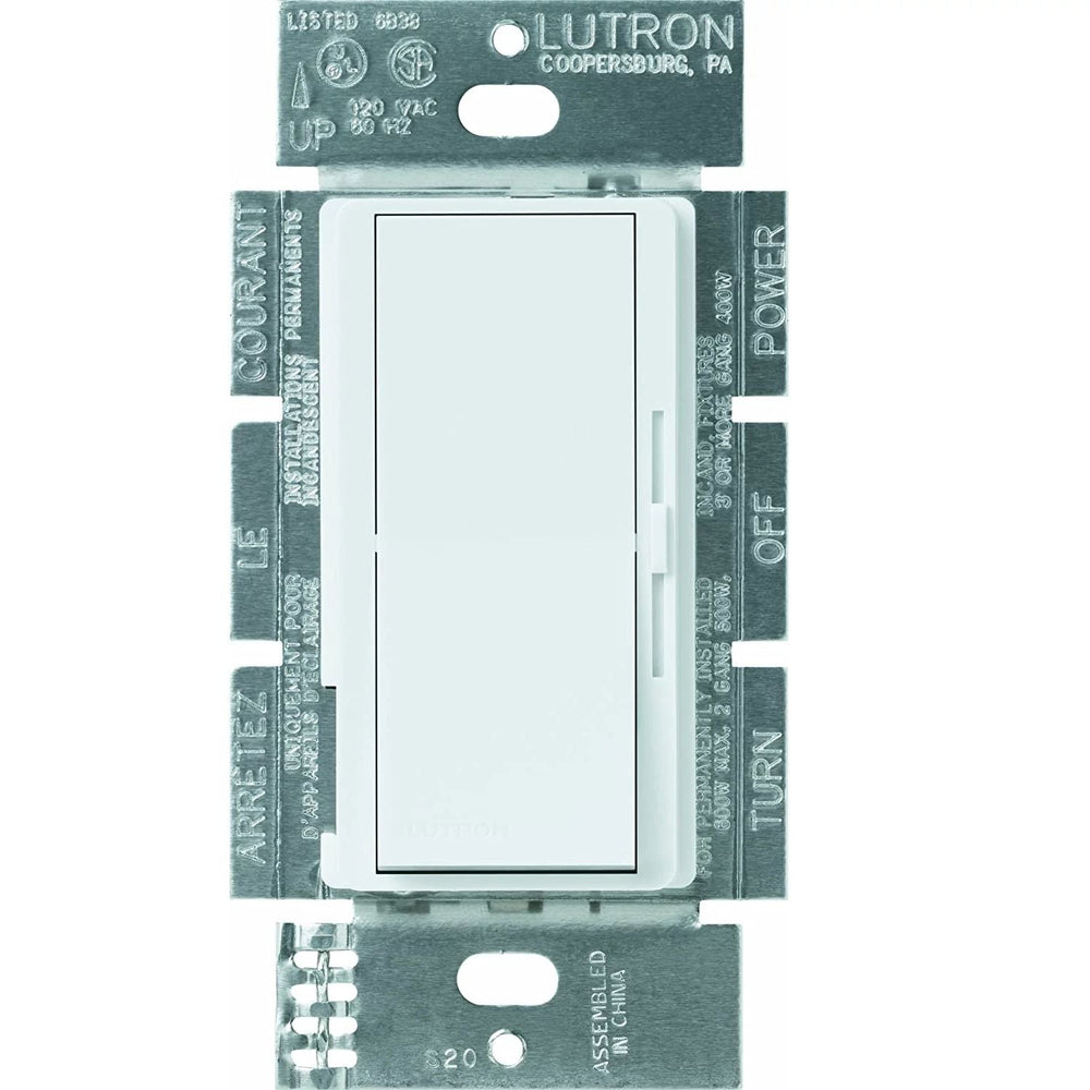Lutron Diva ELV Dimmer Switch, 300W, Single Pole/3-Way, Neutral Required, 120V, DVELV-303P-WH, White