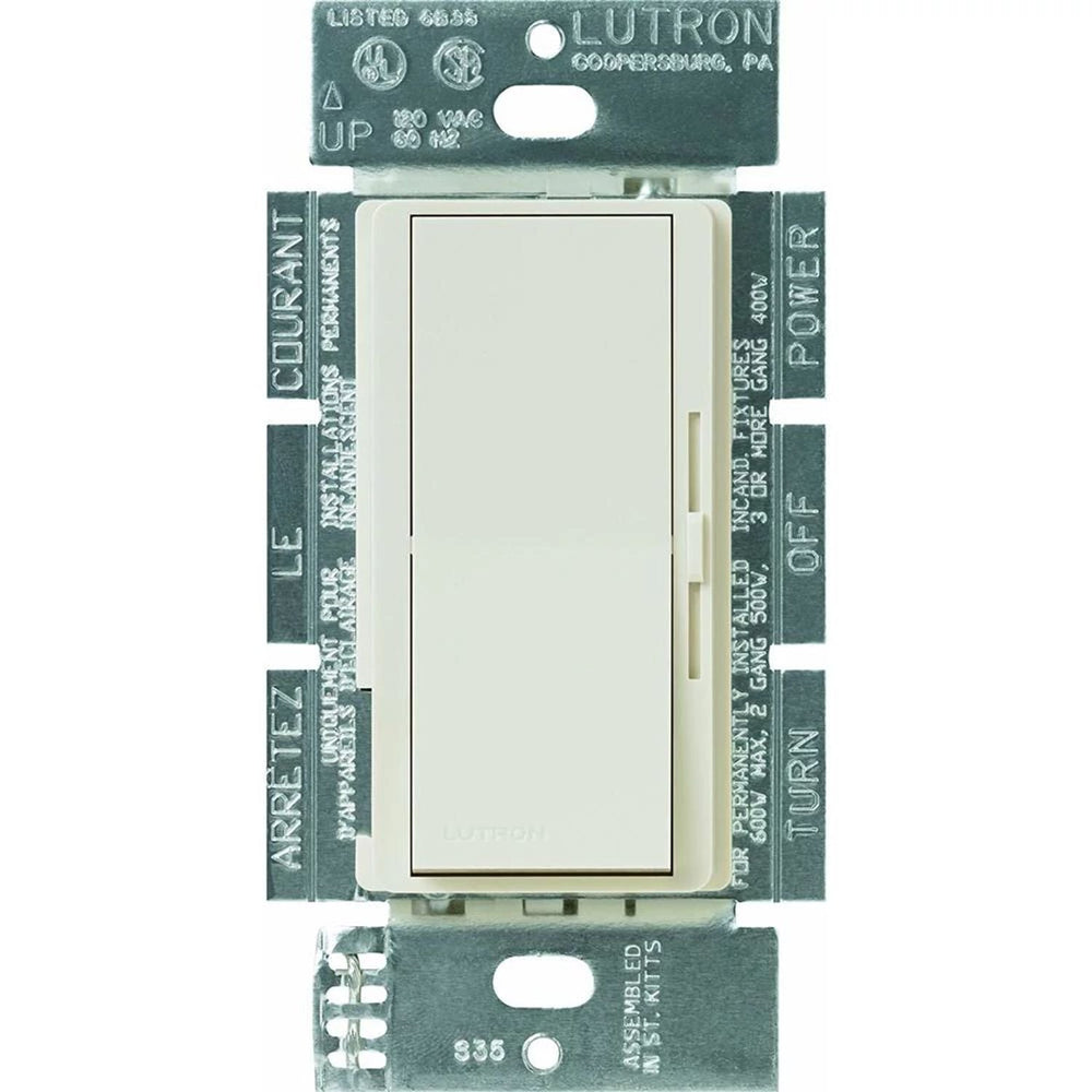 Lutron Diva 3-Speed Fan Control, 2.0A , Single Pole/3-Way, No Neutral Required, 120V, DVFSQ-F-HO-LA, Light Almond