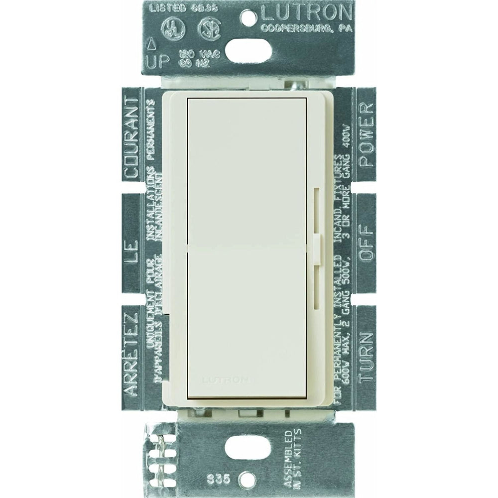Lutron Diva MLV Dimmer Switch w/ Night Light, 800W (1000VA), Single Pole/3-Way, No Neutral Required, 120V, DVLV-103P-LA, Light Almond