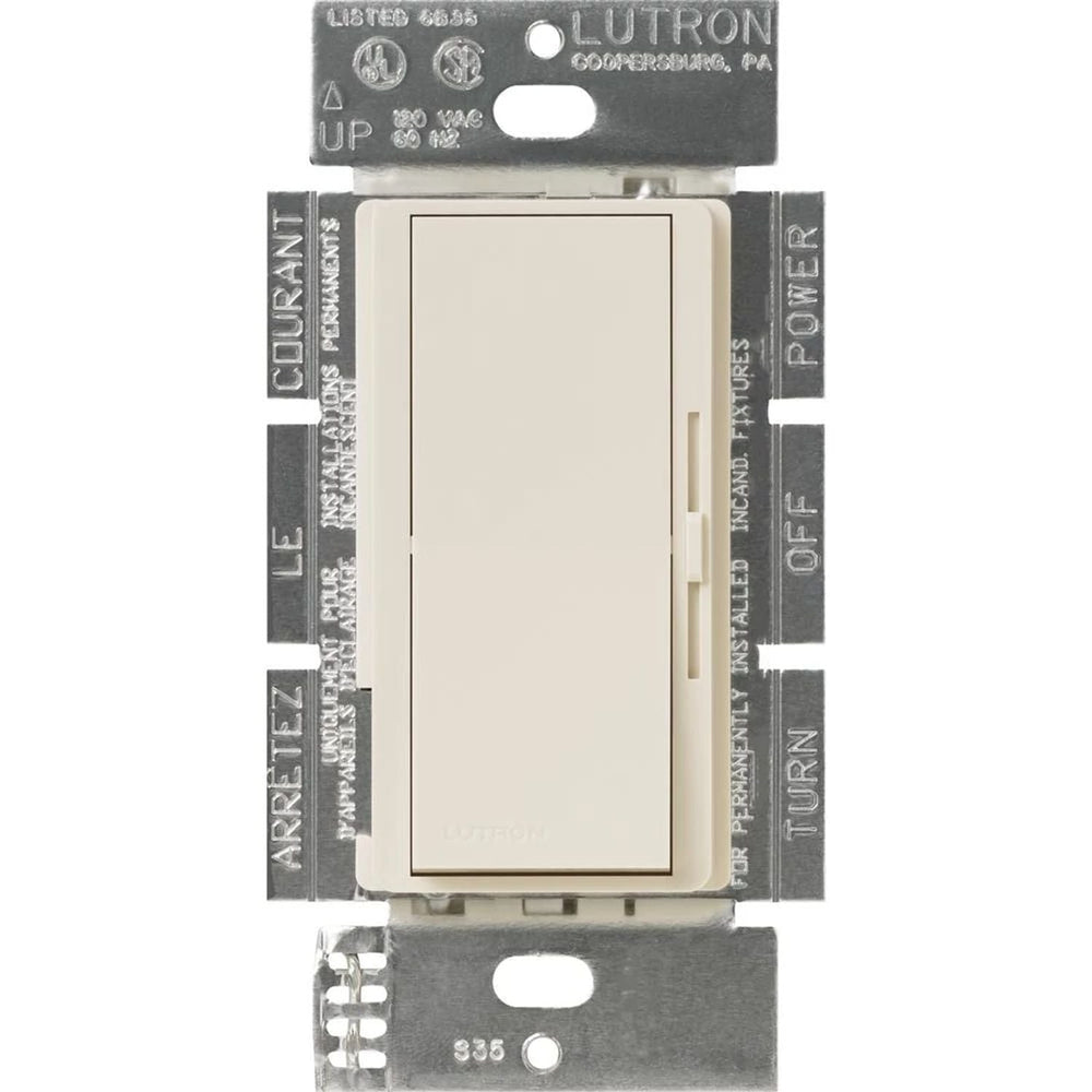 Lutron Diva MLV Dimmer Switch w/ Night Light, 450W (600VA), Single Pole, No Neutral Required, 120V, DVLV-600P-LA, Light Almond