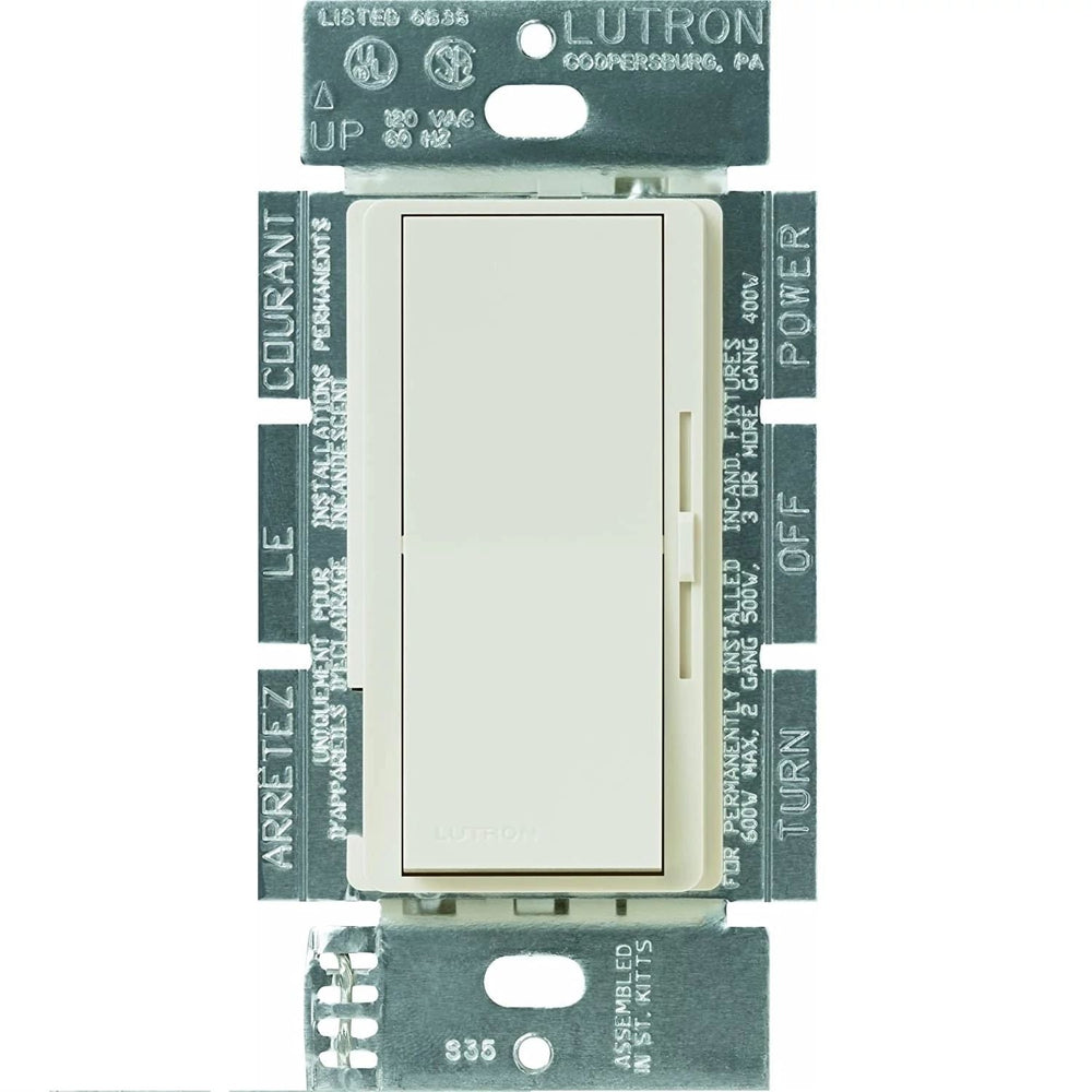 Lutron Diva MLV Dimmer Switch w/ Night Light, 450W (600VA), Single Pole/3-Way, No Neutral Required, 120V, DVLV-603P-LA, Light Almond