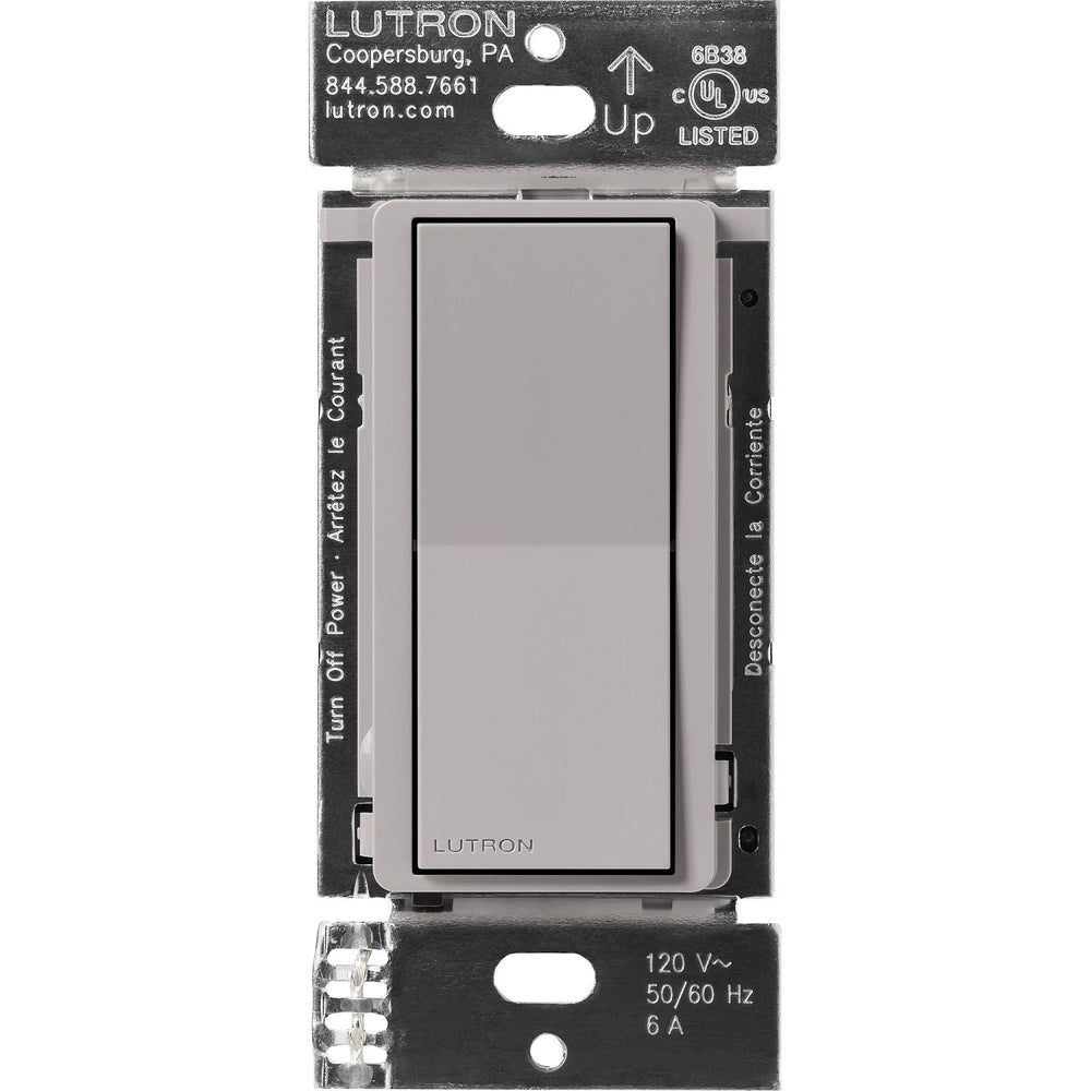 Lutron Claro Smart Accessory Switch, Only For Use With Diva Smart Dimmer Switch/Claro Smart Switch, Multi-Location On/Off, DVRF-AS-GR, Gray