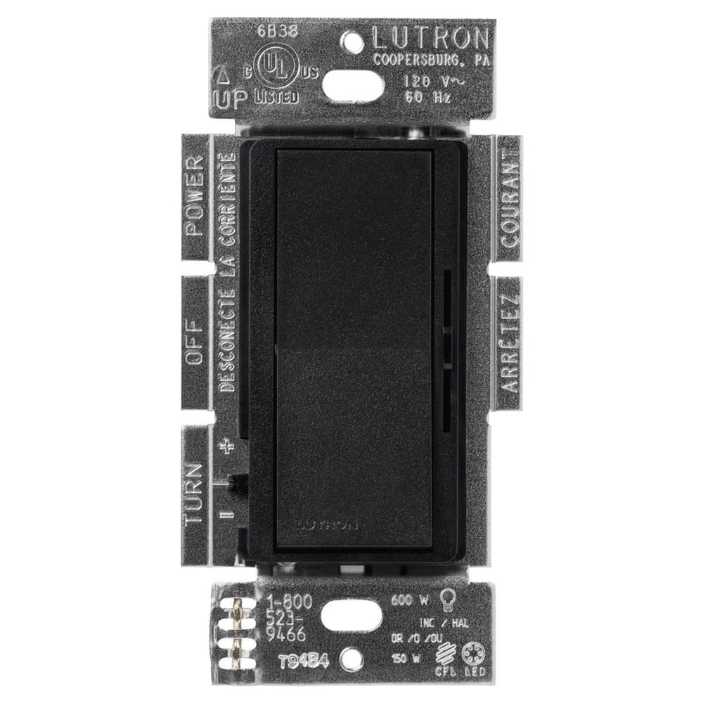 Lutron Diva LED+ Dimmer Switch, 150W LED, Single Pole/3-Way, No Neutral Required, 120V, DVSCCL-153P-MN, Midnight