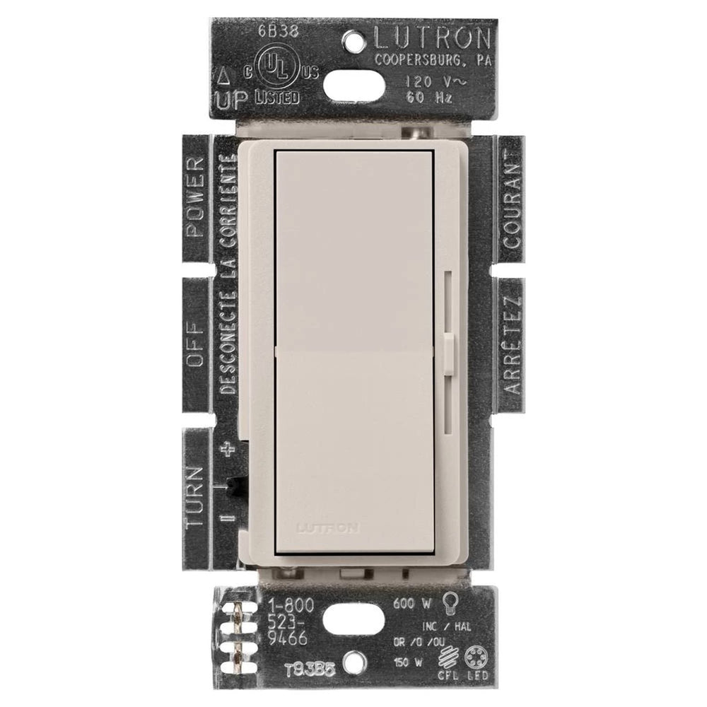 Lutron Diva LED+ Dimmer Switch, 150W LED, Single Pole/3-Way, No Neutral Required, 120V, DVSCCL-153P-TP, Taupe