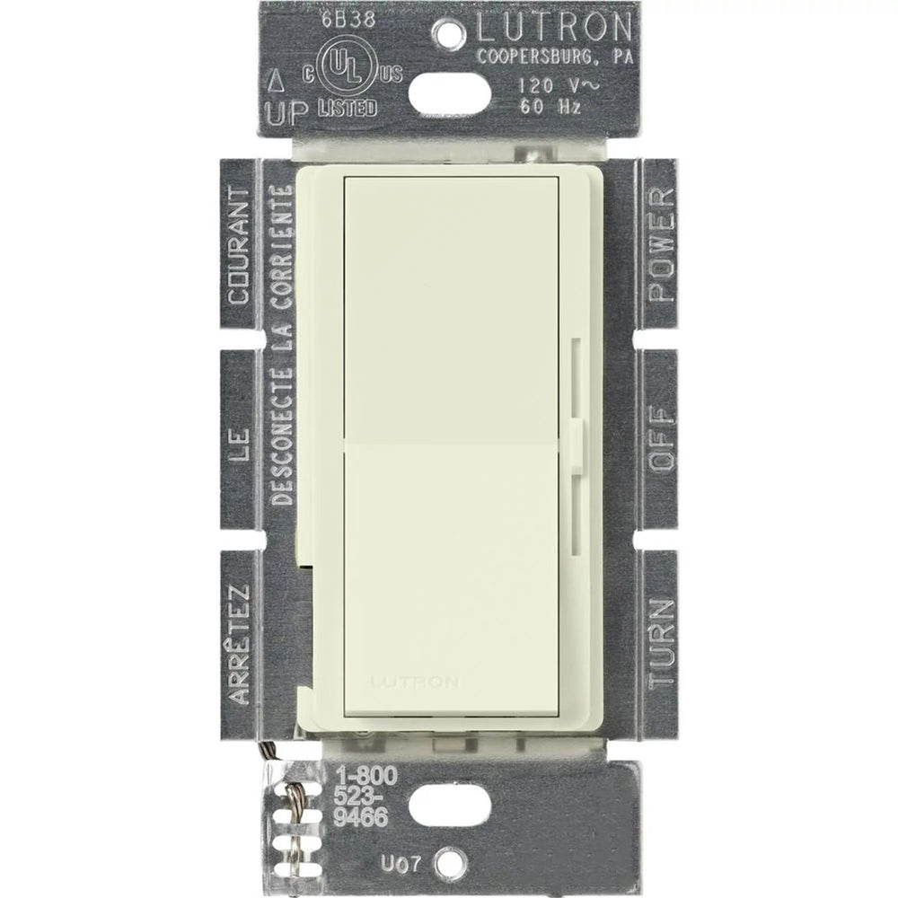 Lutron Diva 3-Speed Fan Control, 1.5A, Single Pole/3-Way, No Neutral Required, 120V, DVSCFSQ-F-BI, Biscuit