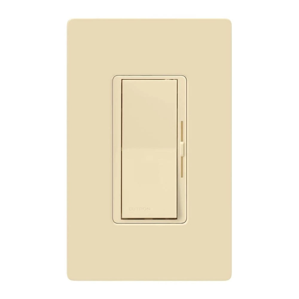 Lutron Diva LED+ Dimmer Switch with Wall Plate, 150W LED, Single Pole/3-Way, No Neutral Required, 120V, DVWCL-153PH-IV, Ivory