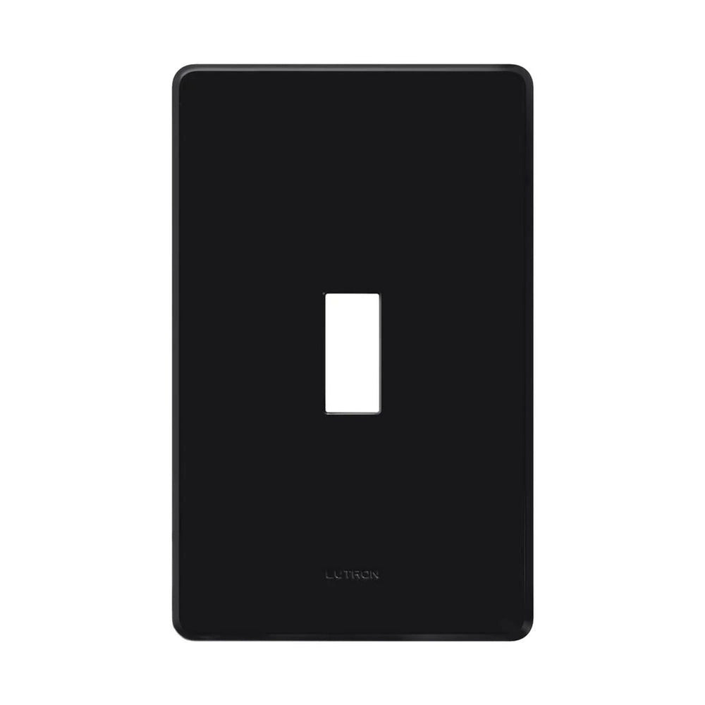 Lutron Fassada 1 Gang Wall Plate for Traditional Style Dimmers or Switches, Gloss Finish, FG-1-BL, Black