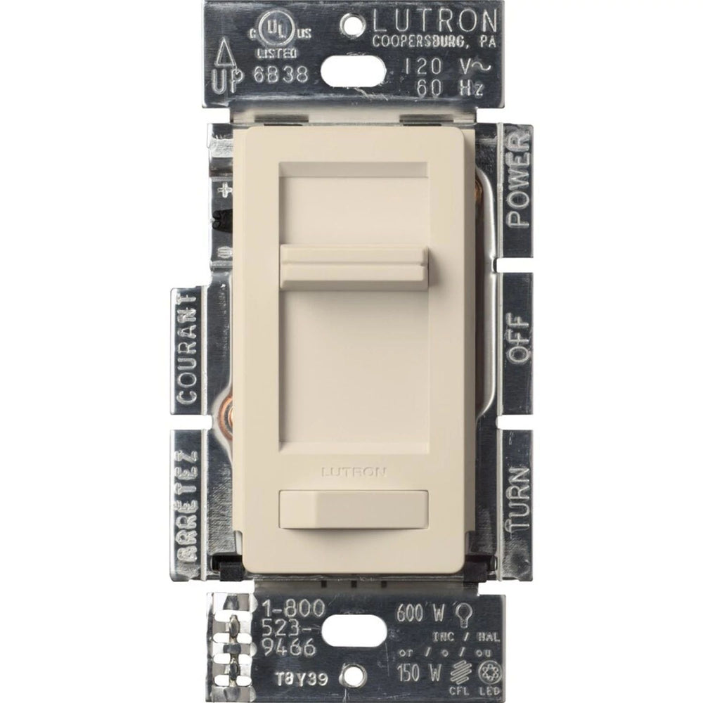 Lutron Lumea LED+ Dimmer Switch, No Neutral Required, 150W LED or 600W Inc/Hal, 120V, Single Pole/3-Way, LECL-153PH-LA, Light Almond