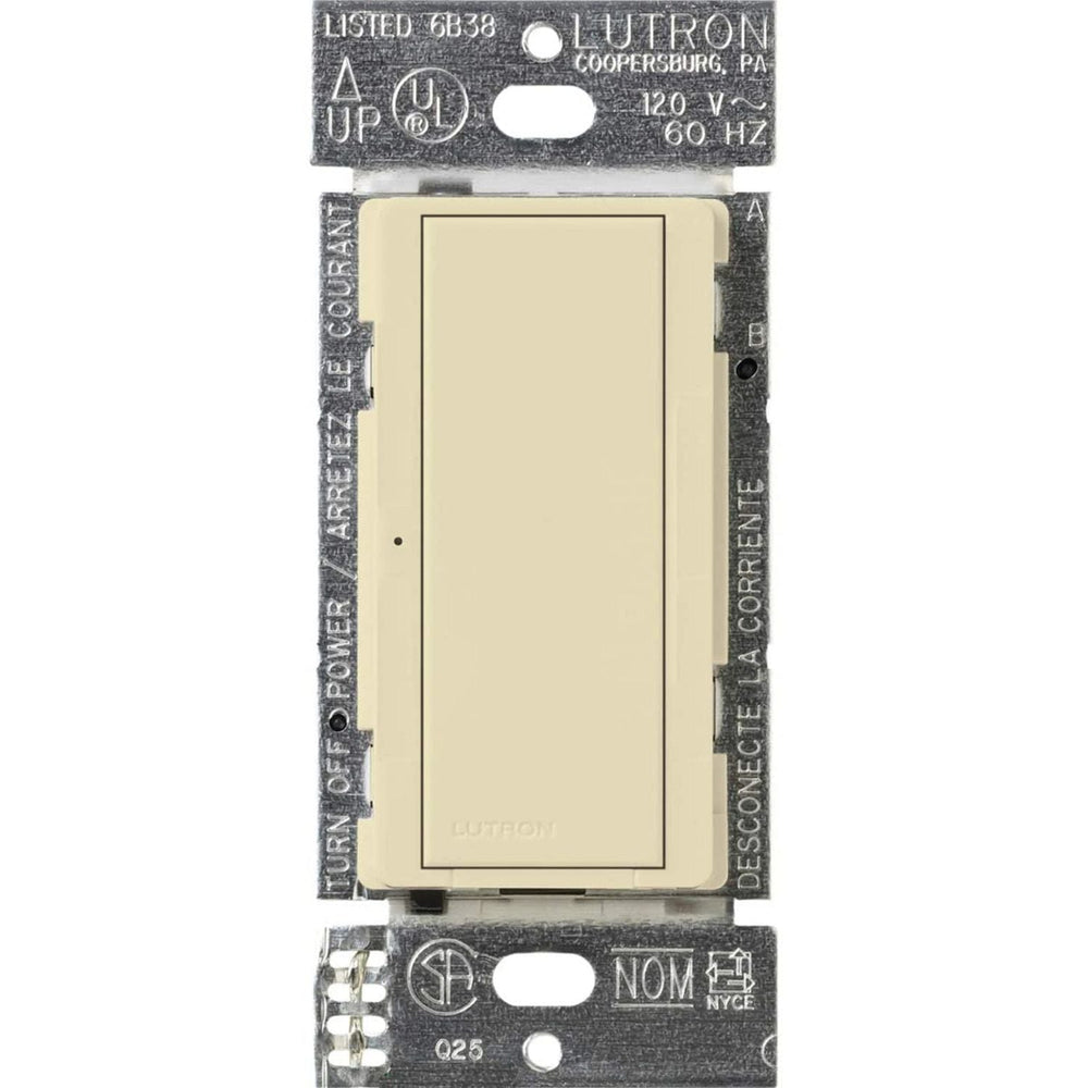 Lutron Maestro 8A Electronic Switch, Neutral Required, 950W Lighting/3A Fan, 120V, Single Pole/3-Way, MA-S8AM-XX / MSC-S8AM-AL, Almond