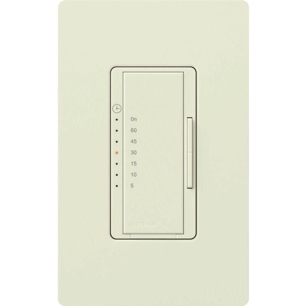 Lutron Maestro Countdown Timer Switch for Fans and Lights, Neutral Required, 150W LED, 3A Fan, Single-Pole/Multi-Location, MA-T51MN-BI, Biscuit