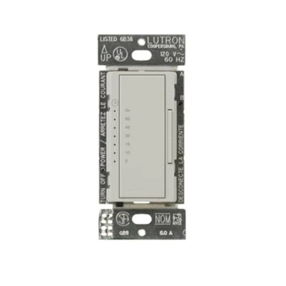 Lutron Maestro Countdown Timer Switch for Fans and Lights, Neutral Required, 150W LED, 3A Fan, Single-Pole/Multi-Location, MA-T51MN-PD, Palladium