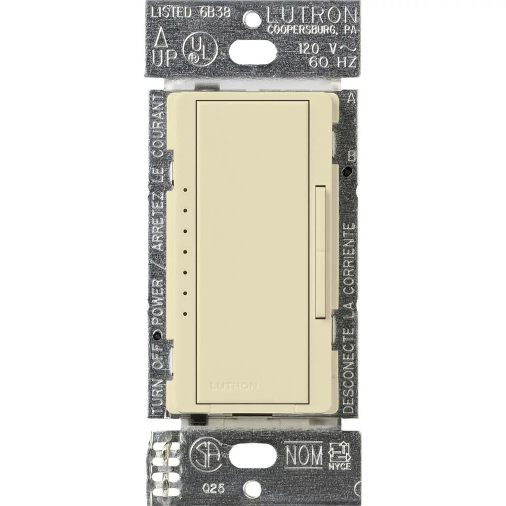 Lutron Maestro ELV Dimmer Switch, 600W, Single-Pole/Multi-Location, Neutral Required, 120V, MAELV-600-AL, Almond