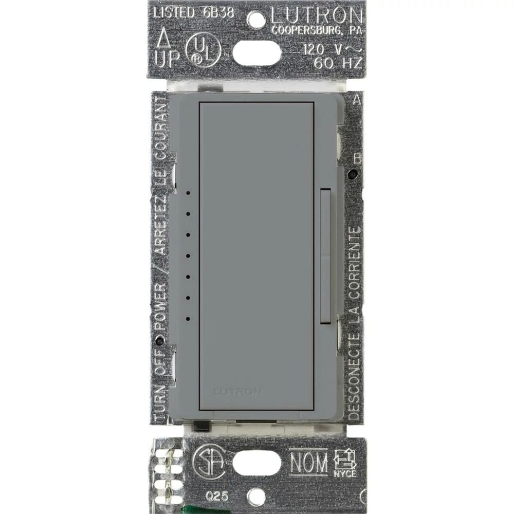 Lutron Maestro ELV Dimmer Switch, 600W, Single-Pole/Multi-Location, Neutral Required, 120V, MAELV-600-GR, Gray