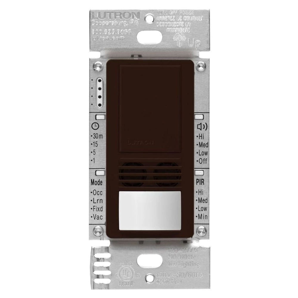 Lutron Maestro Dual-Tech Motion Sensor Switch, 6A, 120-277V, Single Pole, Ground or Neutral Required, MS-A102-BR, Brown