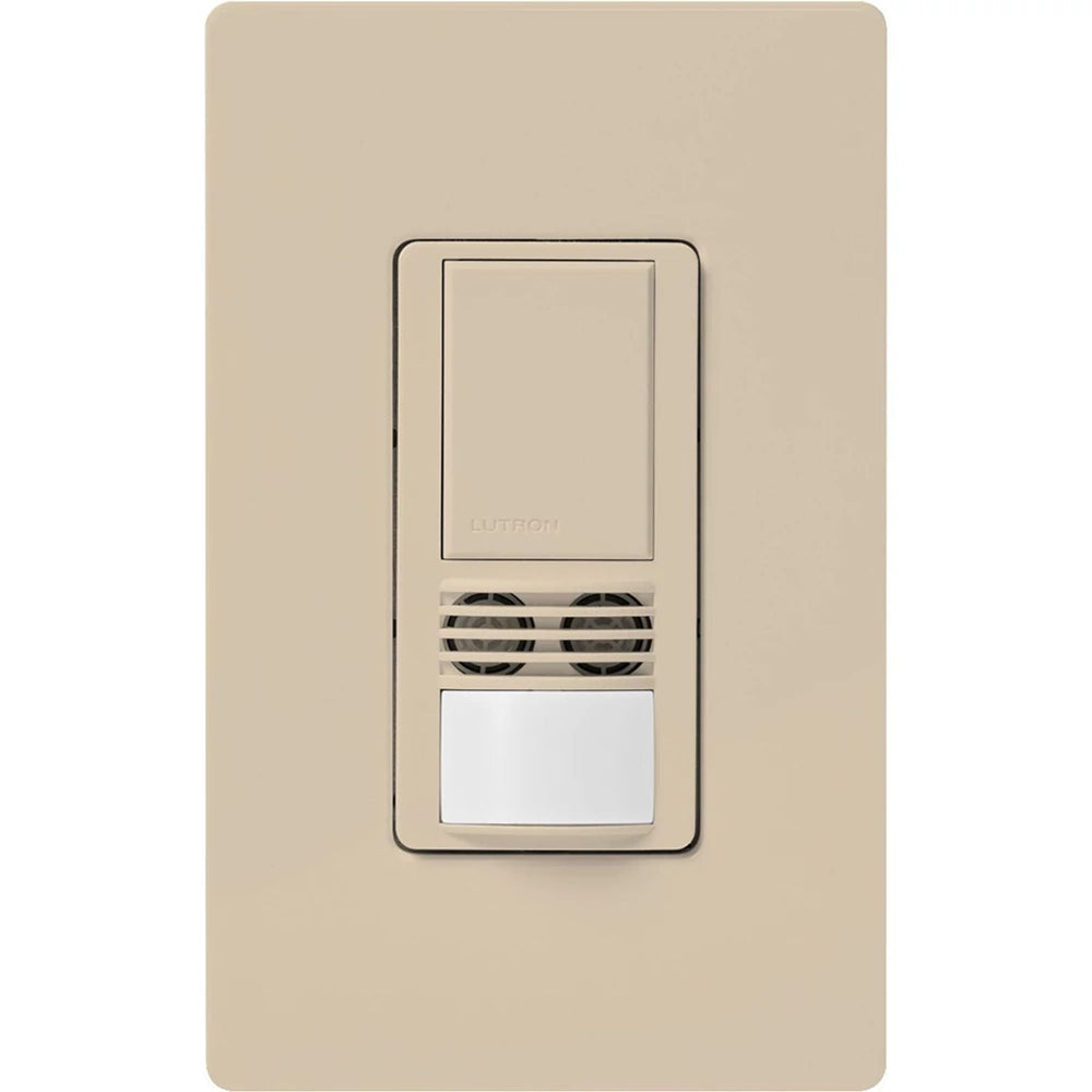 Lutron Maestro Dual-Tech Motion Sensor Switch, 6A, 120-277V, Single Pole, Ground or Neutral Required, MS-A102-TP, Taupe